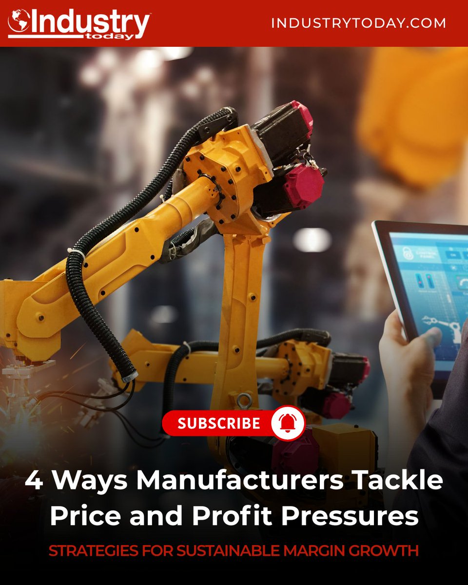 Ind_today's tweet image. Rising costs and shrinking margins are top concerns for manufacturers.

The article below outlines four proven approaches to address price and profit pressures, from smarter pricing strategies to operational optimizations that protect both competitiveness and profitability.

👉…