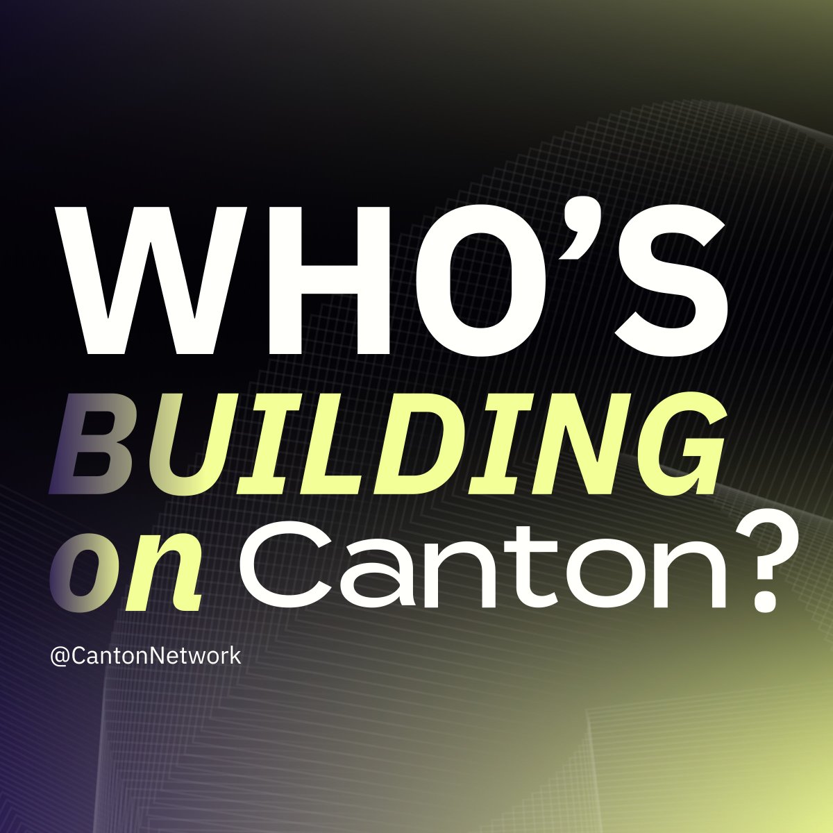 CantonNetwork's tweet image. Raise a hand if you're a building on Canton🙋