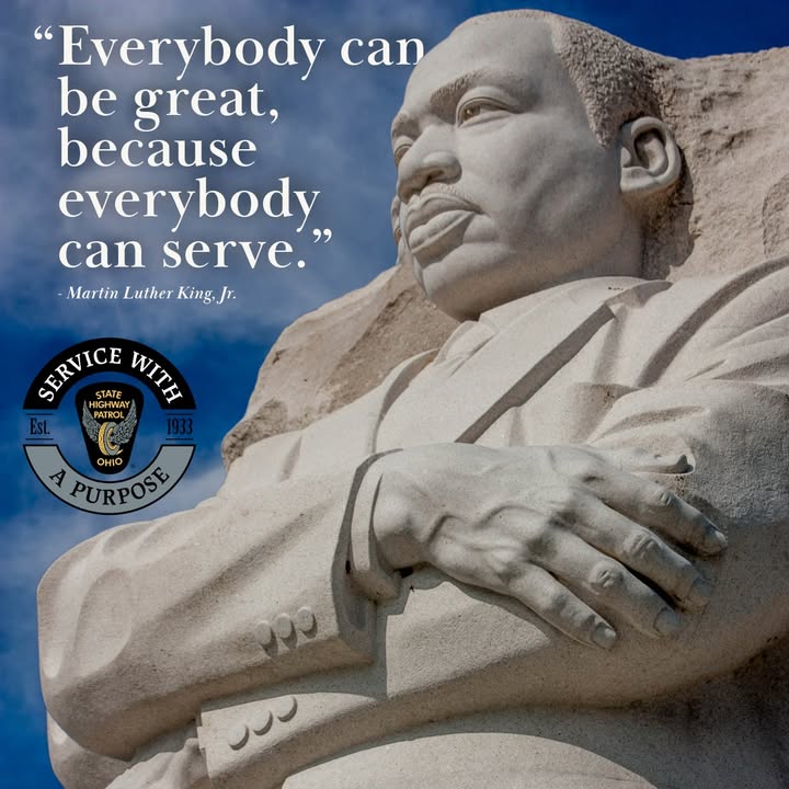 OSHP_NWOhio's tweet photo. Today we honor Dr. Martin Luther King Jr.’s legacy of service. #ServiceWithAPurpose https://t.co/3h3bIzHr7Z