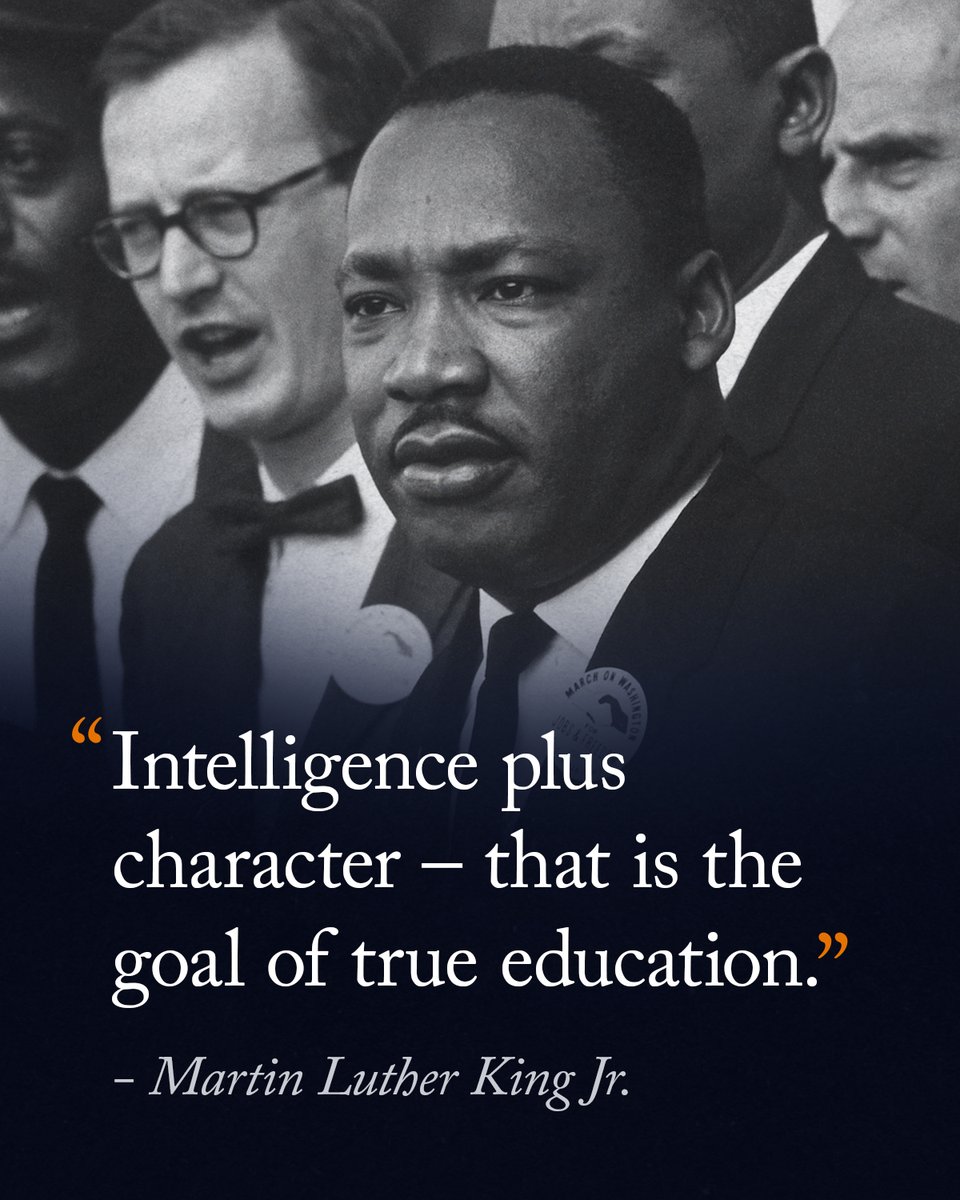 On Martin Luther King Jr. Day, we honor the life and legacy of the man who reminded us that, "Intelligence plus character—that is the goal of true education."

Community MLK Celebration events here: mlk.virginia.edu