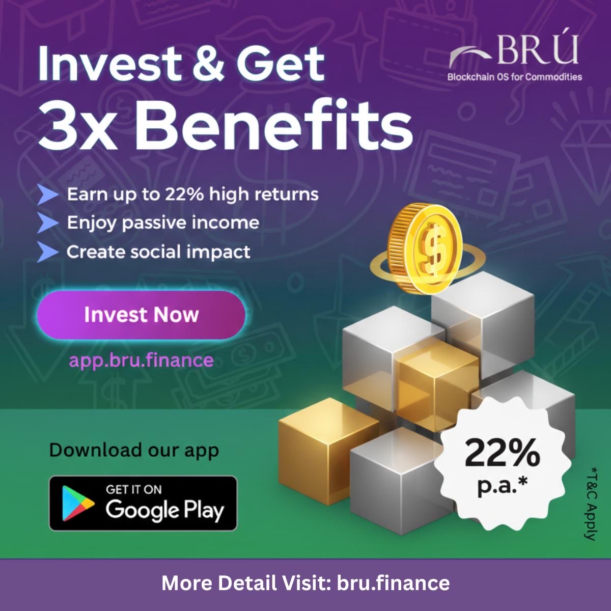 bru_finance's tweet photo. Why settle for basic savings when you can scale? 🚀

With Brú Finance, you’re not just investing; 
you’re unlocking:
✅ Up to 22% high returns 
✅ Real passive income 
✅ Real-world social impact

Stop waiting. Start growing.��

🔗 https://t.co/OnpPWbdNW0 
#RWA #PassiveIncome https://t.co/E27A8CwSnl