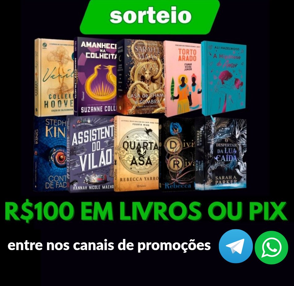 promosdelivro's tweet image. 🚨SORTEIO DE LIVROS OU PIX 

Valendo R$100 em livros ou Pix 📚

Regras:
- Seguir @promosdelivro
- Dar RT e curtir este tweet
- Entrar no grupo de promoções, link nos comentários 🔥

Resultado: 05/02 🍀