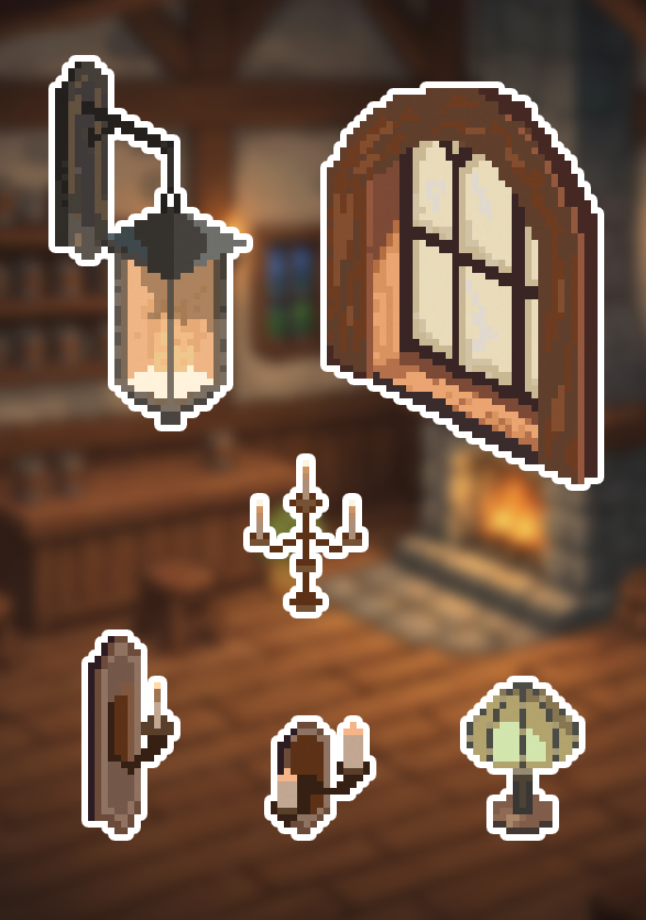 VicAlen4's tweet photo. Some Medieval Fantasy Pixel Art Assets that were part of my latest backgrounds!

#Pixelart #gameasset #medieval #stickers https://t.co/v9GVLkmTwx