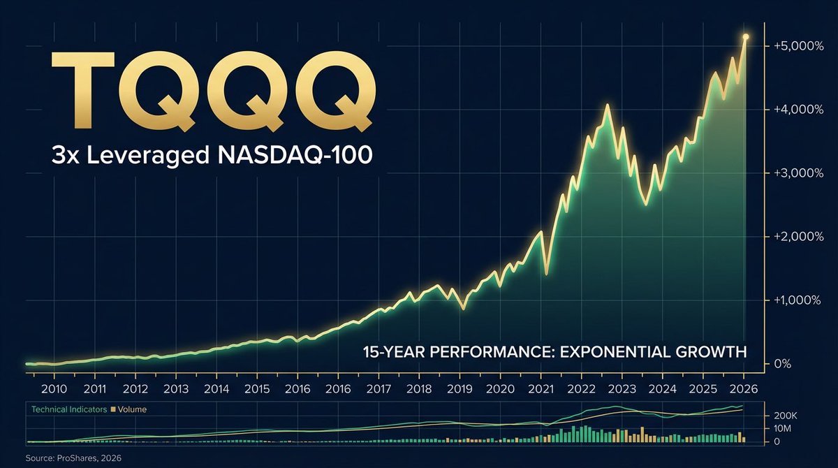 📈 TQQQ 過去15年間の軌跡 2010年→2026年 3倍レバレッジNASDAQ-100 ETF この右肩上がりが全てを物語る！！ #TQQQ # レバレッジETF #NASDAQ #投資 #資産運用