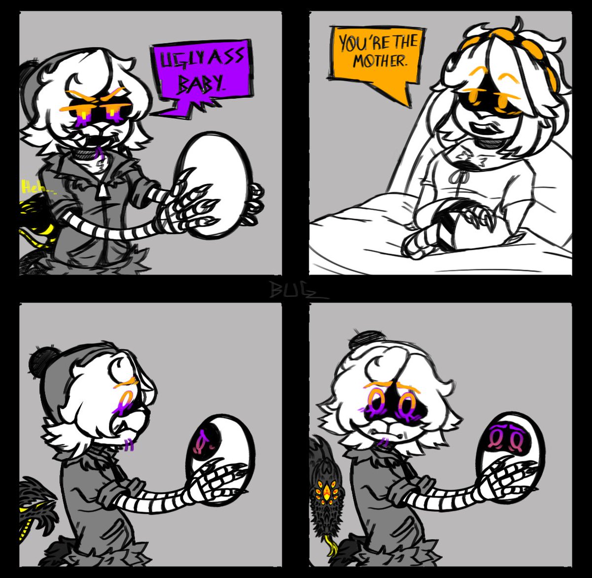 spacegorebugz06's tweet image. Seventh Day of VUzi week
A dumb comic I found yesterday online so I redrew it.
( #murderdrones #VUZIWEEK2026 )