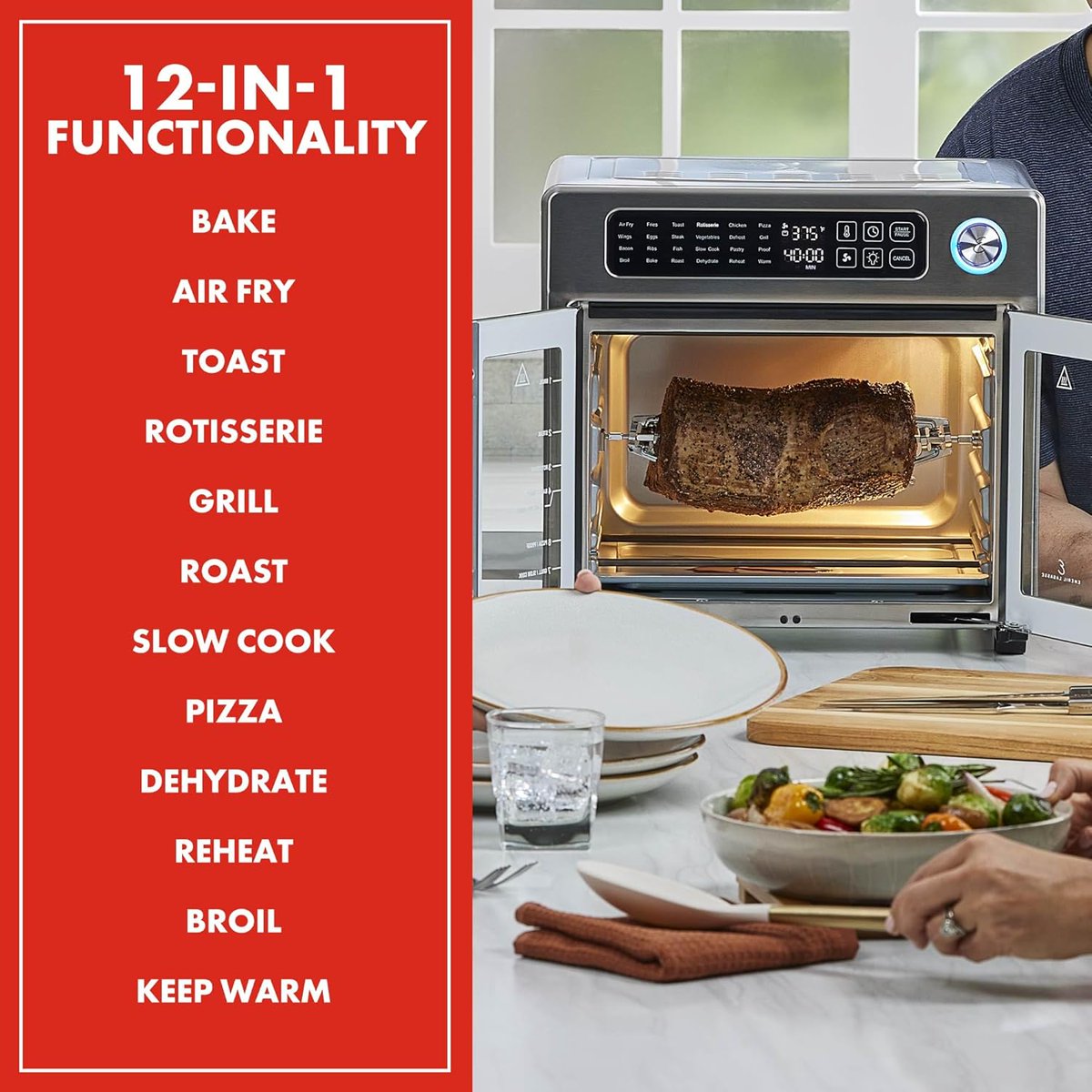 Newlive12345's tweet image. Upgrade your kitchen with the Emeril Lagasse 26QT French Door Air Fryer Oven 24 cooking functions, digital controls, 7 accessories &amp;amp; sleek stainless steel design. Big enough for family meals and fast healthy cooking.
👉 amzn.to/4bqmIgj
#AirFryer #KitchenGadgets #HomeApp
