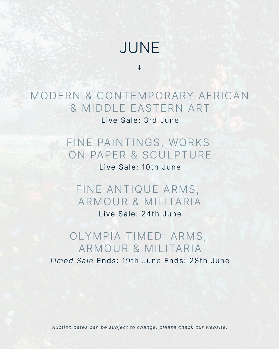 Our Spring &amp; Summer Auction Calendar for 2026 ✨

You can find more details about our upcoming sales by visiting our website.