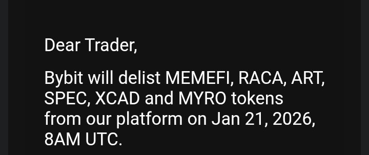 Bybit is set to delete these tokens from their exchange on Wednesday.

If you're still holding any of them,better convert them to stables as soon as possible.