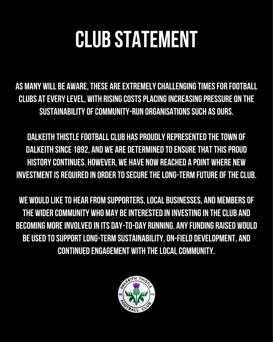 Dalkeith Thistle Football Club tweet media