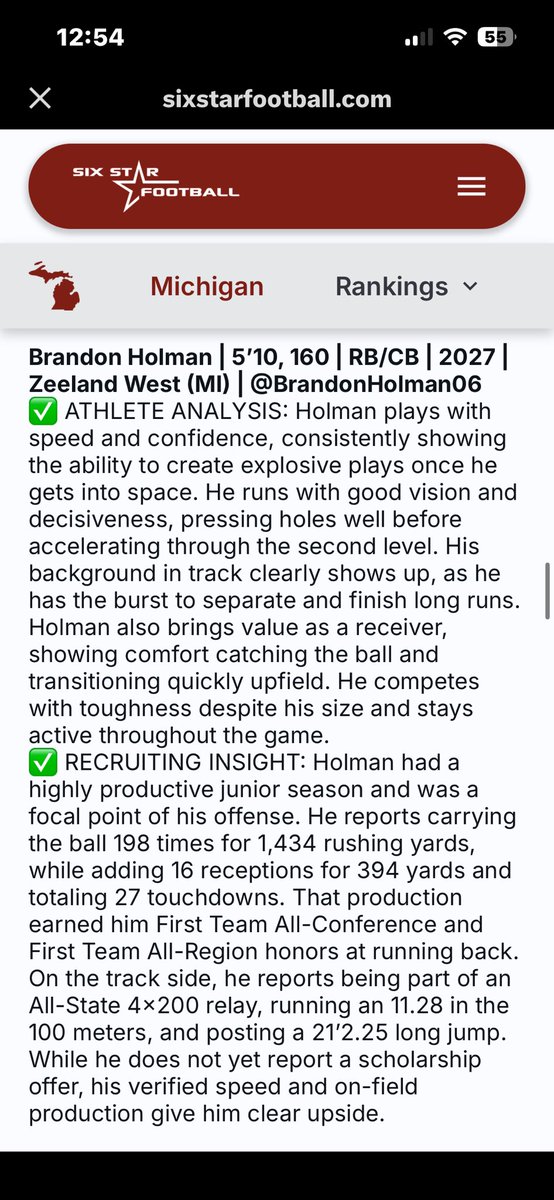 Thank you <a href="/sixstarfootball/">Six Star Football | PLUS+</a> for the write up!