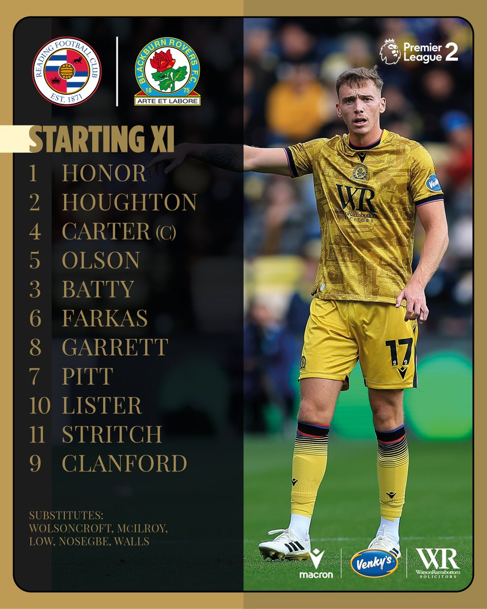 🔢 Tonight's #Rovers U21s team news!

©️ Hayden Carter starts as captain as he looks to build fitness following injury.

#PL2 | #RoversAcademy 🌹