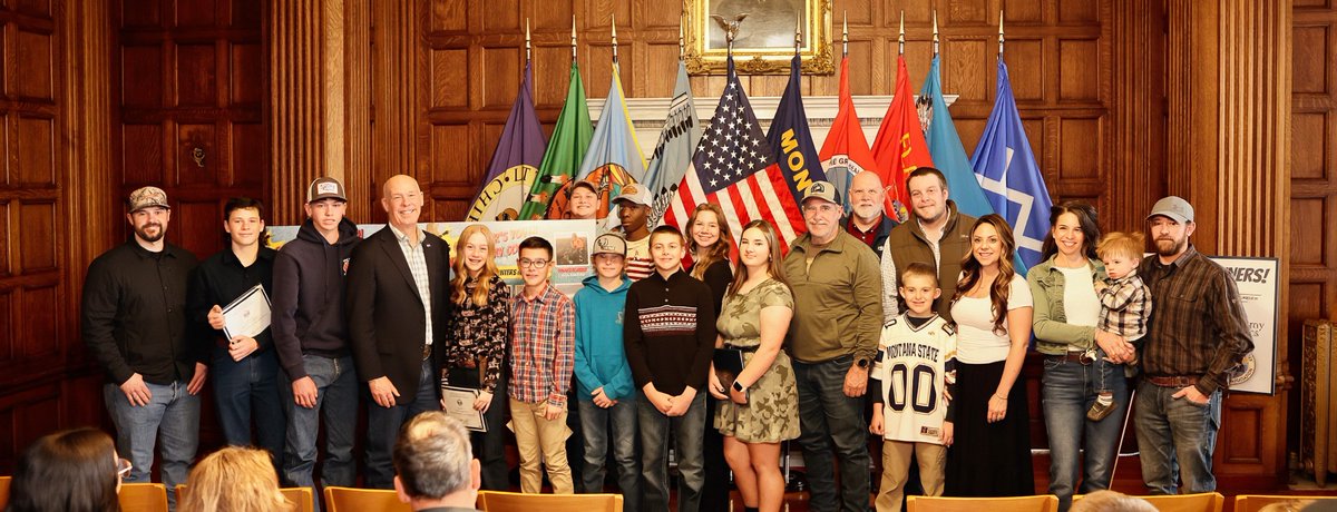 RMEF's tweet image. RMEF is proud to sponsor Montana’s annual youth hunting story contest and was at the state capitol when @GovGianforte honored the winners.➡️rmef.org/media/young-mo…