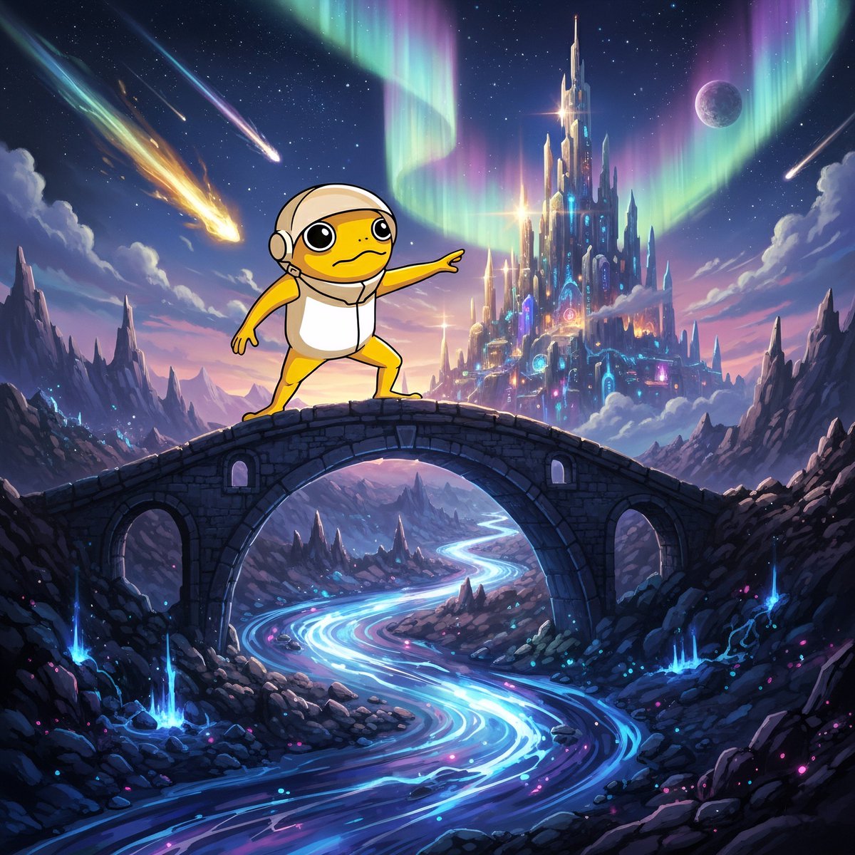 Adventure is calling from the celestial citadel.
Who’s crossing the bridge with us? $TURBO 🐸💛