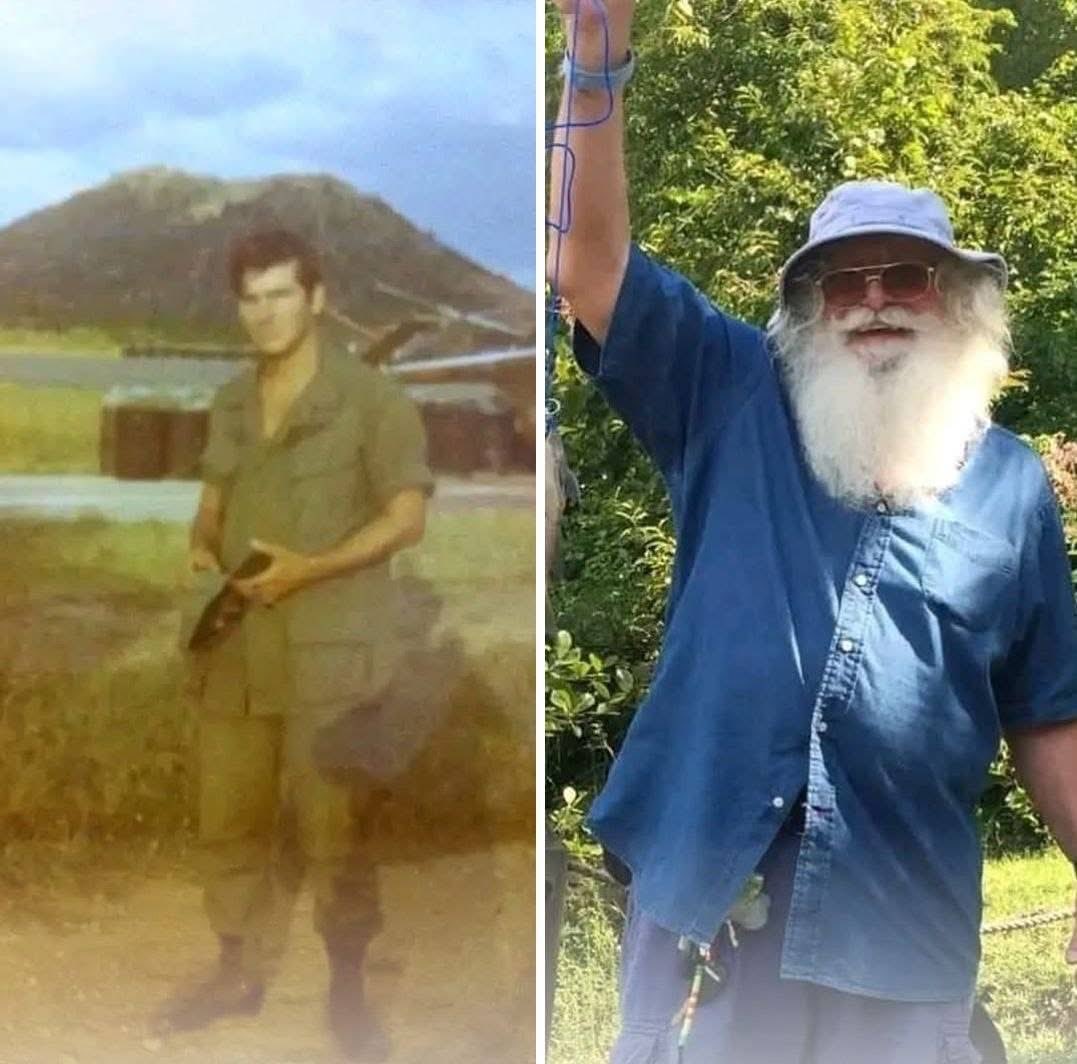 SoldiersWhisper's tweet image. “This photo is of me taken on our air base at Phan Rang, Vietnam with A Troop 7/17 Air Cav, 1971-1972. I was an OH-6 Crew Chief and flew as Scout and Door Gunner when needed. I was 21 years old then. The picture on right is me now at age 75.”
- Vietnam Veteran
#TheVietnamWar