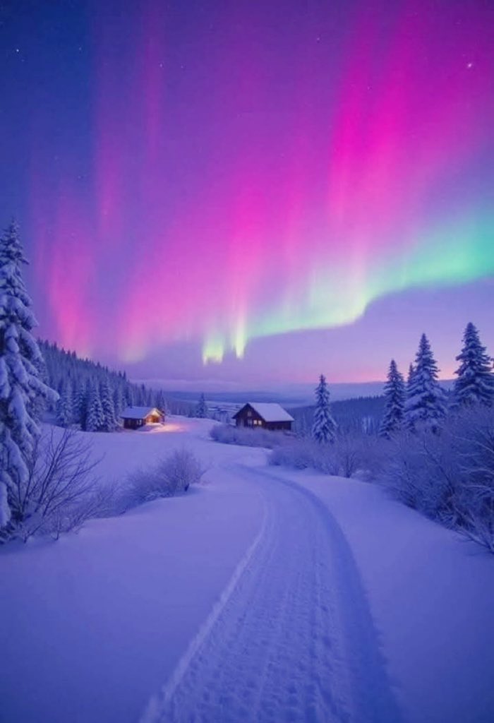 Winter feast ❄️🌌🌃 #northernlights