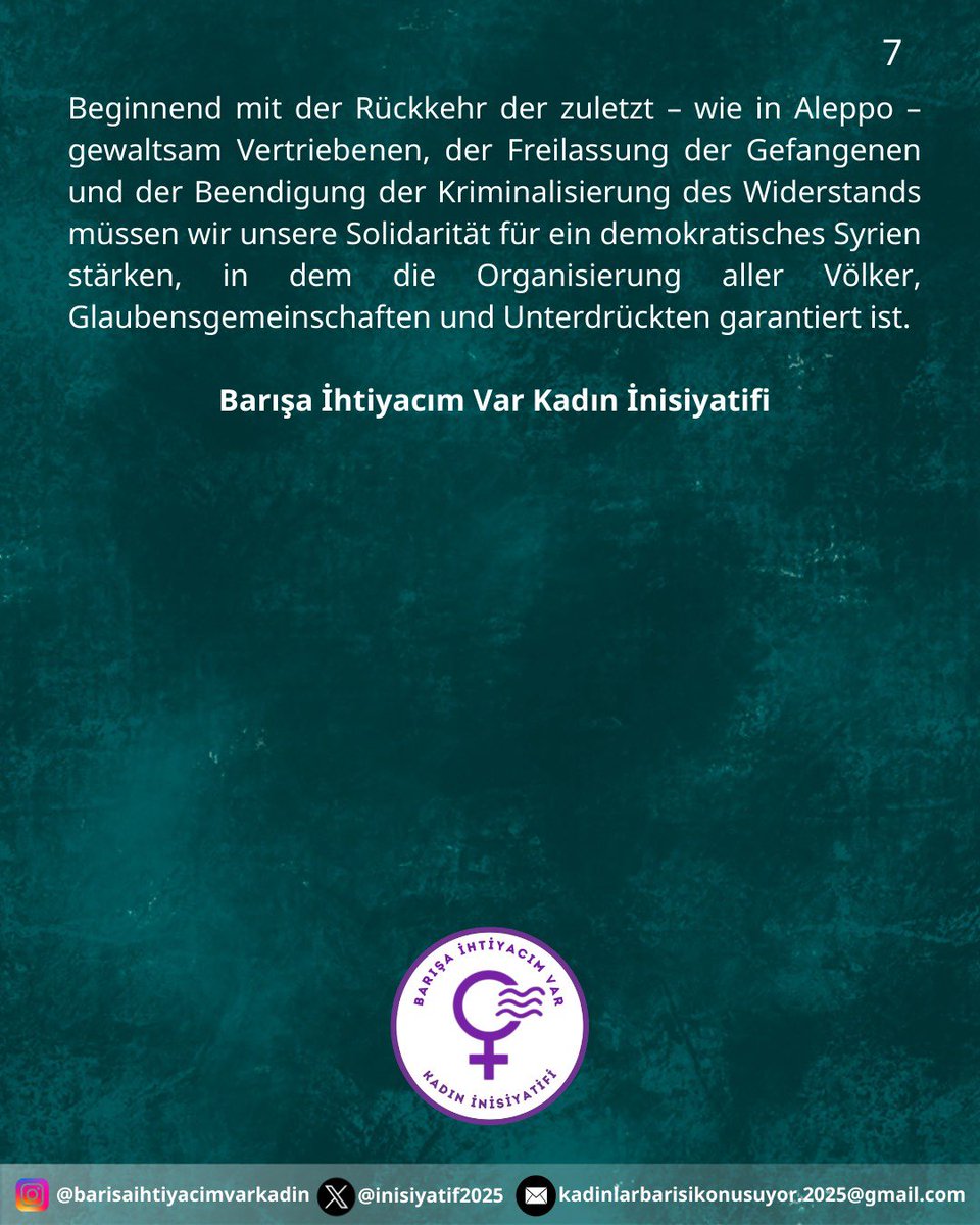 Barışa İhtiyacım Var Kadın İnisiyatifi (@inisiyatif2025) on Twitter photo 