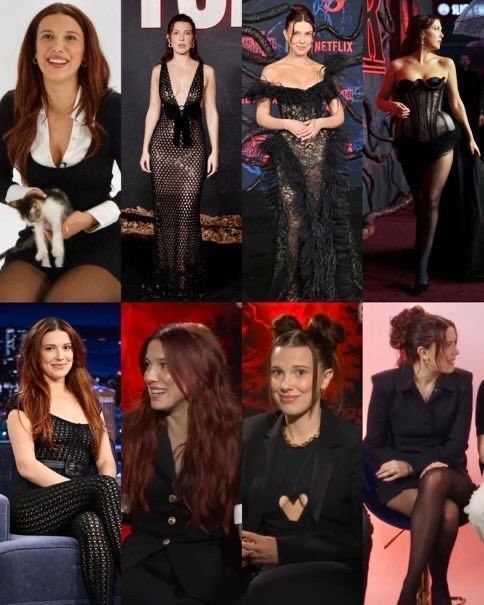 StrangerNews11's tweet image. Did she wear black for the entire press run of season 5 because she was mourning Eleven? 😭