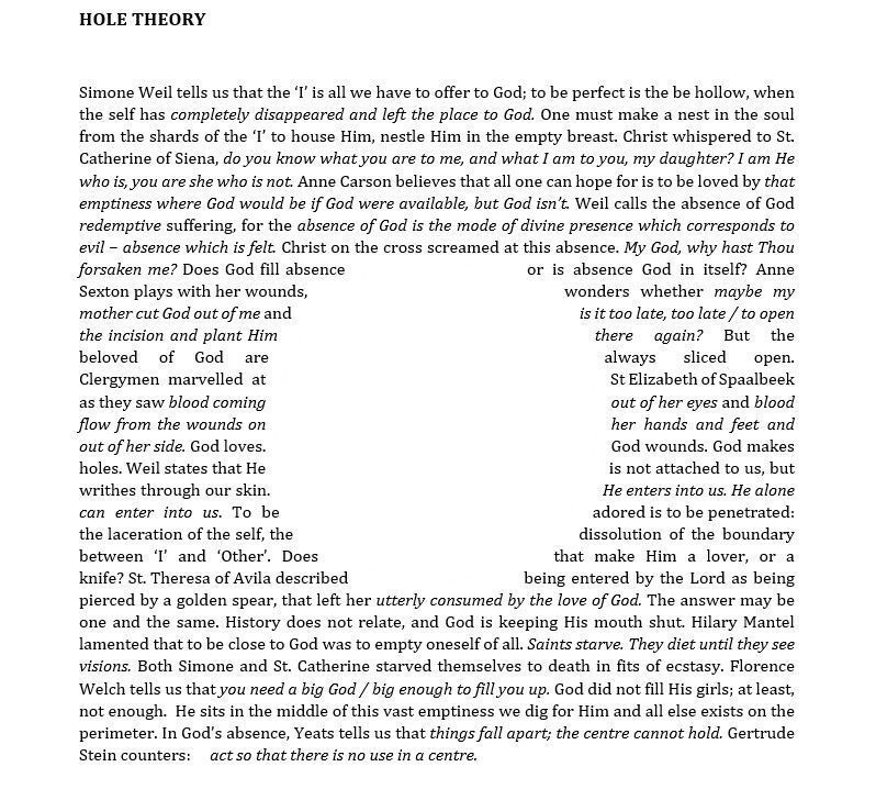 onlypoemsmag's tweet photo. God loves. God wounds. God makes holes. https://t.co/dCSJuuHCz8