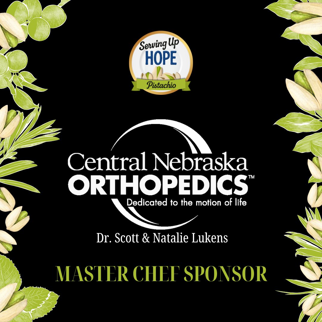 A heartfelt thank you to our Master Chef Sponsor, Central Nebraska Orthopedics and Sports Medicine - Dr. Scott &amp; Natalie Lukens, for their generous support of Serving Up Hope.

We are so thankful for your commitment to Hope Harbor and the impact you help make through this event.