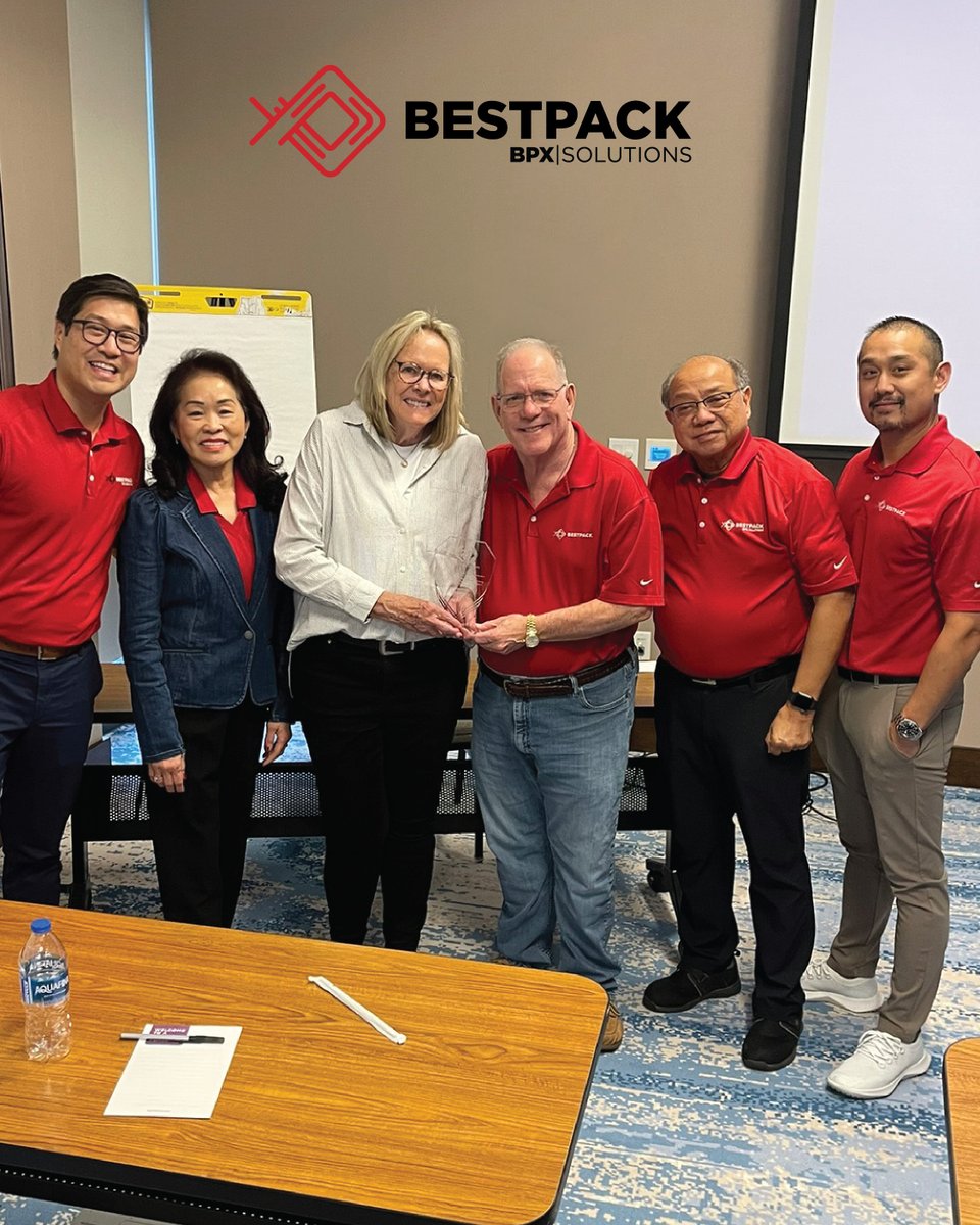 bestpack's tweet photo. Our 2026 National Sales Meeting proudly honored John and Lori for 25+ years with BestPack as they prepare to retire. Their leadership and care leave a lasting legacy. We look forward to the future and are grateful to those who helped build it. #bestpack #bpxsolutions #retirement https://t.co/TaEGlnniwA