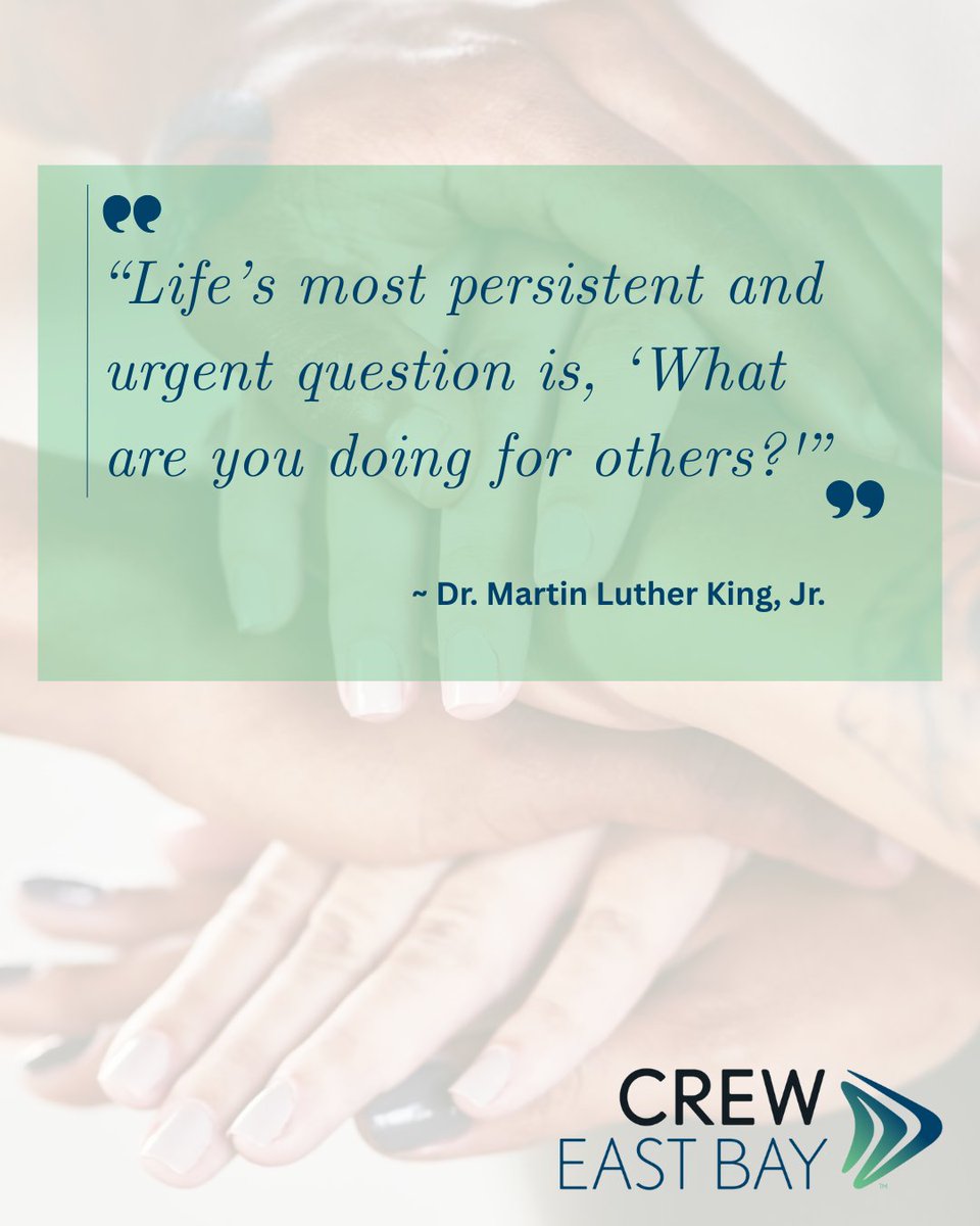 Today, CREW East Bay honors Dr. Martin Luther King Jr.'s vision for equity. Let’s build a future rooted in inclusion and opportunity! #MLKDay #CREWEastBay #CommercialRealEstate #womeninleadership