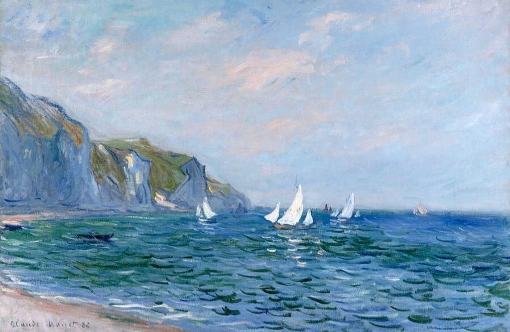 I will do water - beautiful, blue water.
― Claude Monet
🎨 Cliffs and Sailboats at Pourville, 1882
#BlueMonday #Art #Painting