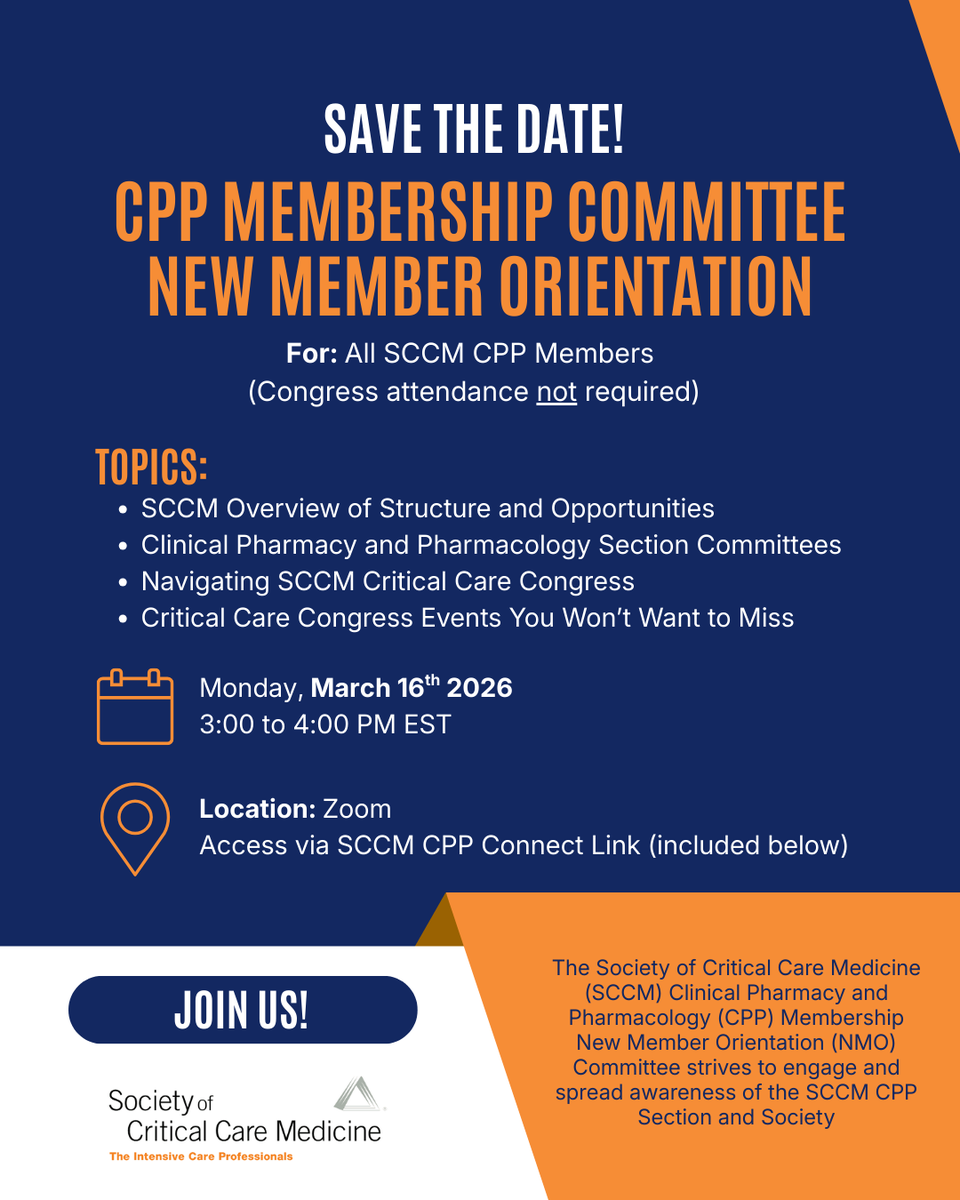 SCCM Clinical Pharmacy and Pharmacology Section tweet media