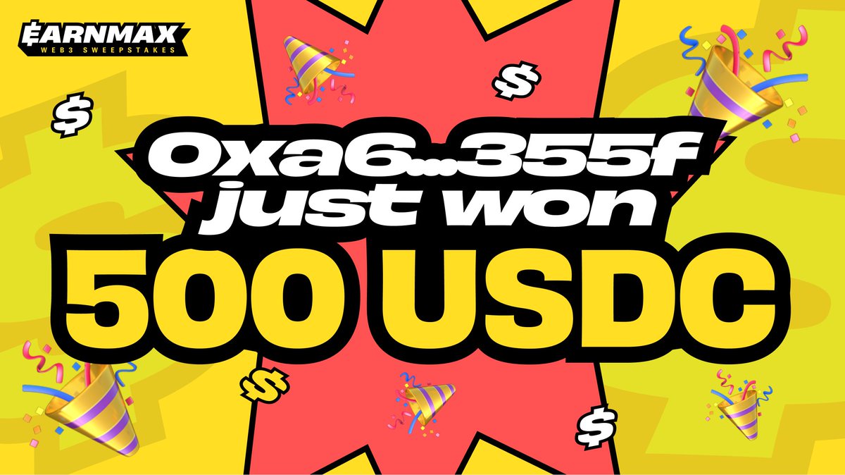 0xa6…355f just won 500 USDC 🔥

They didn’t do anything special.
They just showed up.

Next draw is coming. You next? 👀
max.earnm.com