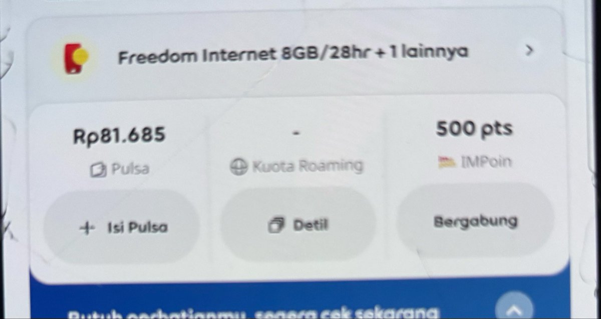 amidhan_'s tweet photo. @CareIM3 kak mau tanya, saya di indonesia, beli paket data tapi tidak bisa dipakai karena statusnya kuota roaming, padahal saya di indonesia dan saya beli paket domestik, mohon bantuannya https://t.co/z7oPRRNpnJ