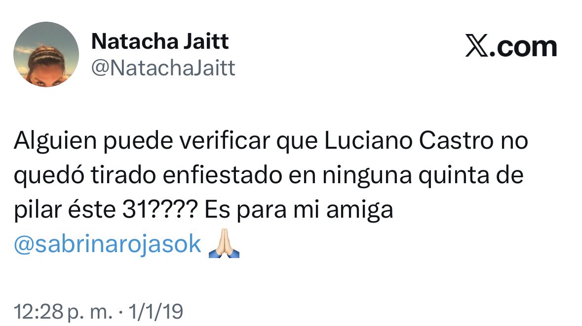 Natacha sobre Luciano Castro ( 2019 )