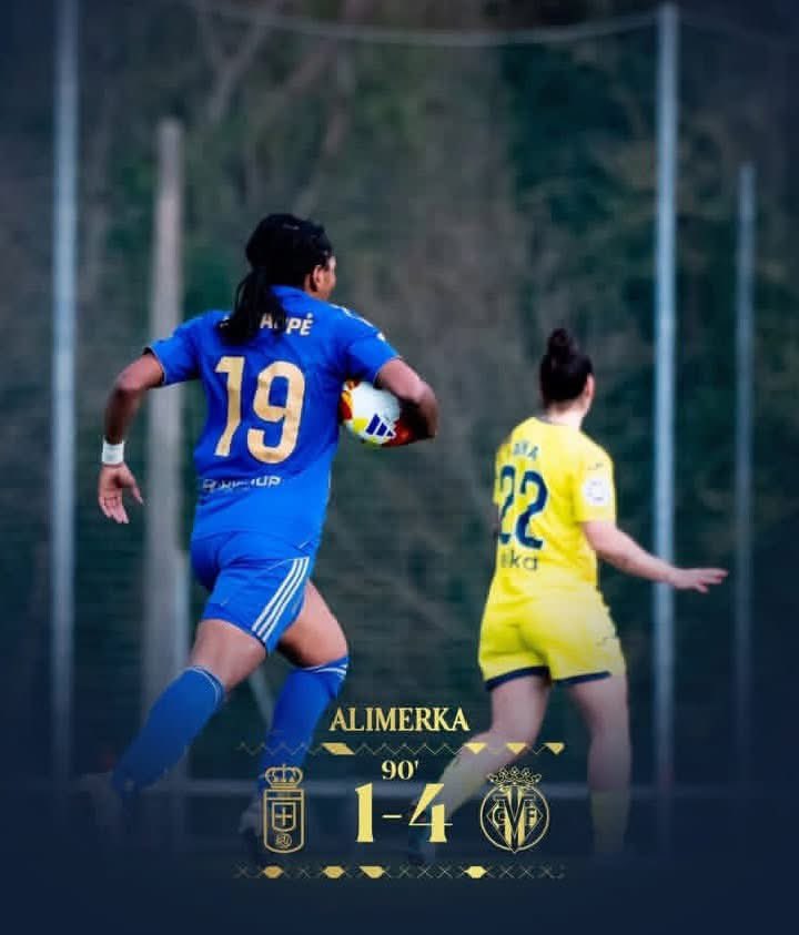 goal237's tweet photo. #Football

L'attaquante camerounaise Raïssa Mbappe a marqué un but lors de la défaite (1-4) du Real Oviedo face à Villarreal en 15e journée du championnat D2 espagnol. Avec cette réalisation, elle compte désormais 4 buts cette saison, dont 3 sur les 2 derniers matchs. https://t.co/ogYTiIF7JU