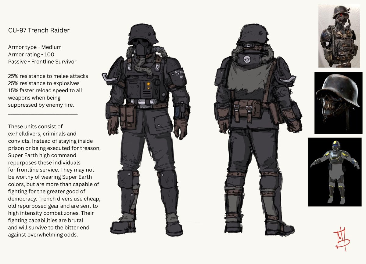 themachinedevl's tweet photo. Designed my own helldiver armor. I've been wanting to do this for a while now

#Helldivers2 #conceptart https://t.co/QdZTx3qnOd