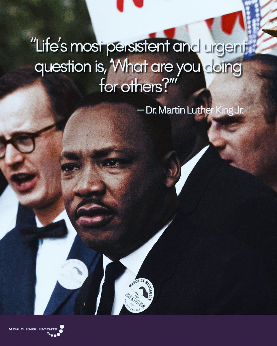 menloparkIP's tweet photo. Honoring Dr. King’s legacy by leading with purpose, serving others, and building communities where opportunity is accessible to all.

#MLKDay #LeadershipWithPurpose #ServiceAboveSelf #MenloPark #ImpactMatters https://t.co/ICOeDN2Ytt