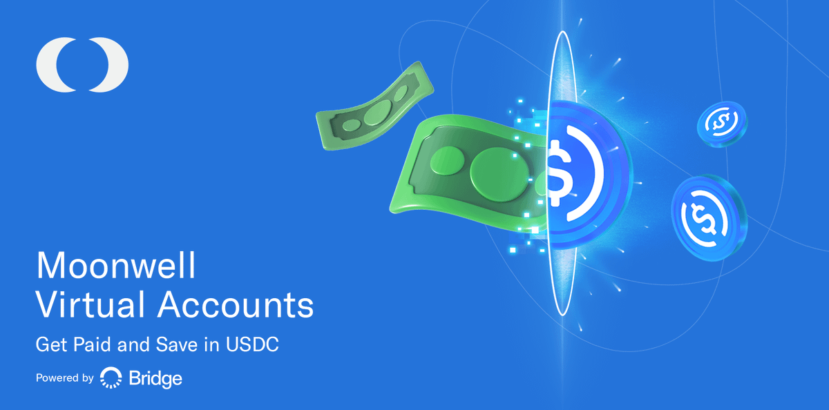 The way we get paid is changing. 💵

Open a US checking account from anywhere, no bank needed.

• Receive payments like a US resident
• Auto-convert to <a href="/USDC/">USDC</a>
• Zero fees, no minimums

Your financial access shouldn't depend on location → moonwell.fi/account