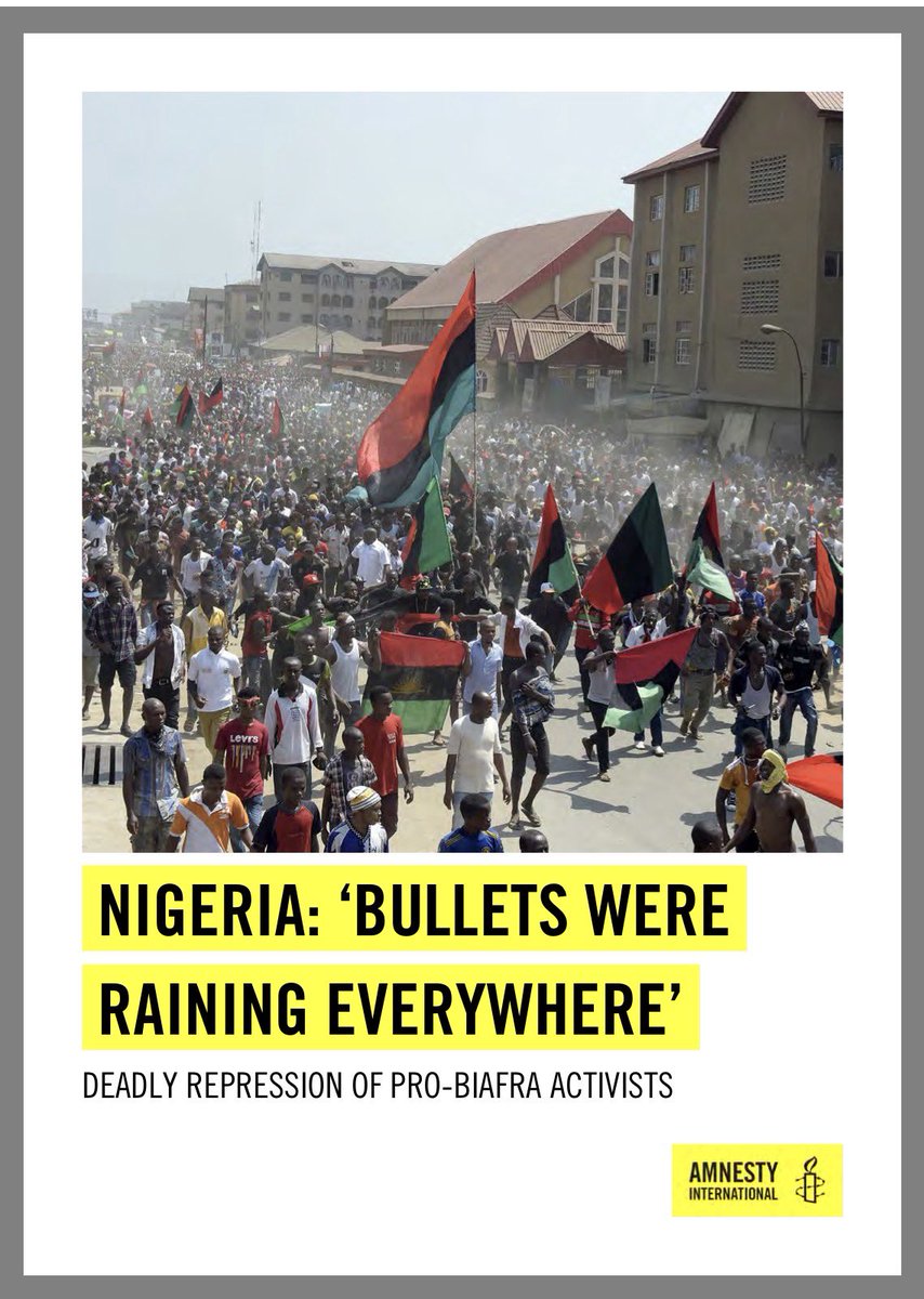 AmnestyNigeria's tweet image. Between August 2015 to August 2016, the Nigerian security forces, led by the military, embarked on a chilling campaign of extrajudicial executions and violence resulting in the deaths of at least 150 peaceful pro-Biafra protesters in the south east of the country. The victims and…