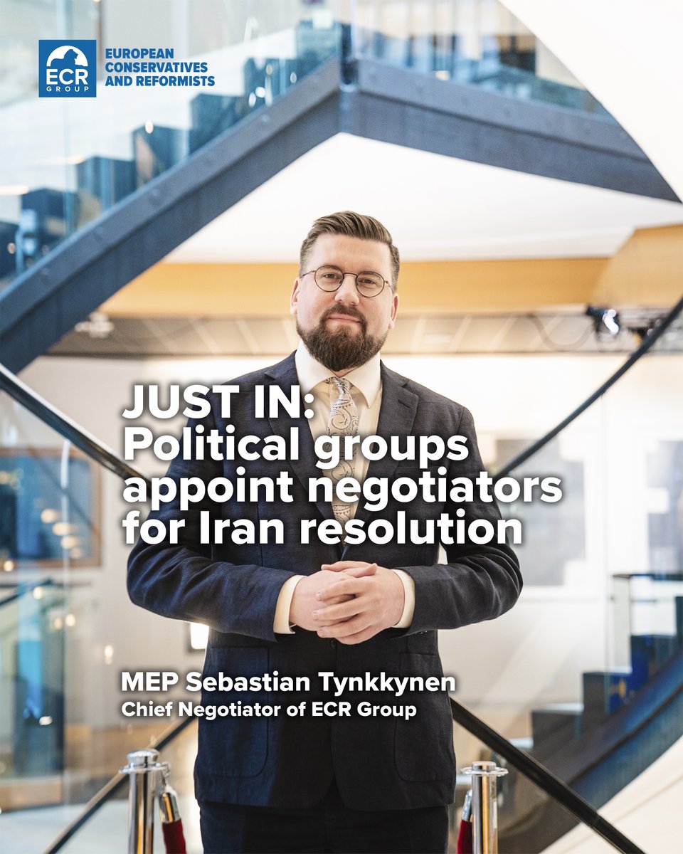 SebastianTyne's tweet image. Negotiations on the European Parliament’s Iran resolution will take place tomorrow.

I have just received the information that I have been appointed to be the chief negotiator of ECR on this historic file.

I am deeply grateful to @ECRgroup for entrusting me with this…