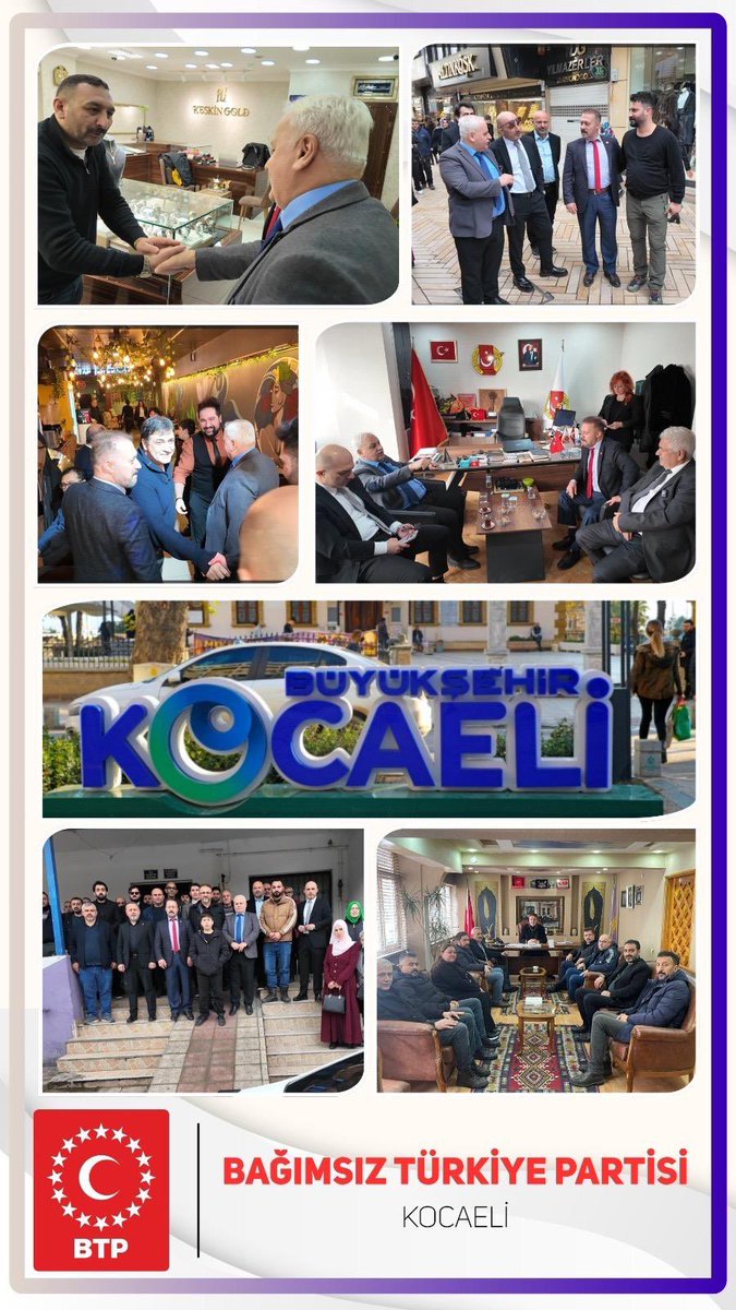 Bağımsız Türkiye Partisi olarak Türkiye’nin dört bir yanında sahadayız.
Genel Başkan Yardımcılarımız, MYK üyelerimiz ve teşkilat kadrolarımızla;
il il, ilçe ilçe vatandaşlarımızla buluşuyoruz.
Ocak ayı içerisinde 42 farklı il ve ilçede sahadaydık.
Türkiye’nin çözümü BTP’de.