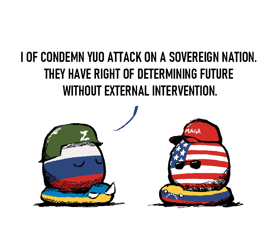 Diictodom's tweet photo. A bit late but I'm still going to call out Russia's reaction to the USA's intervention in Venezuela. https://t.co/k3Kpm0b4ey