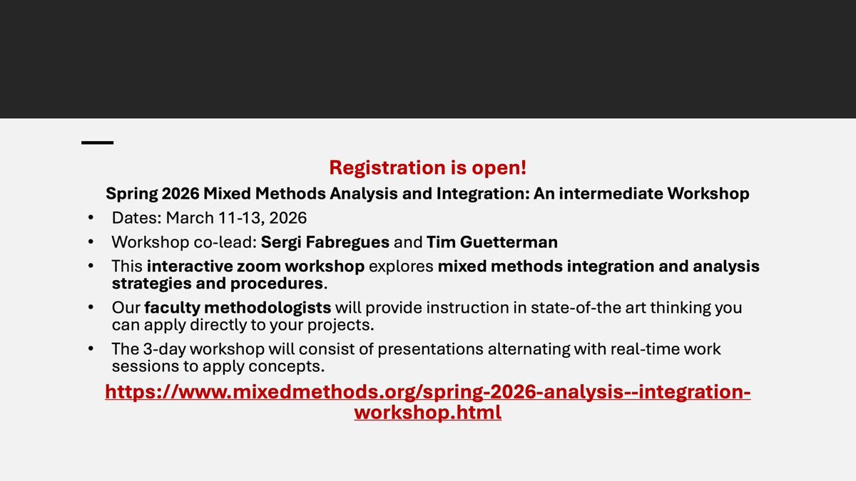 Mixed Methods International Research Association (@mmirassociation) on Twitter photo 