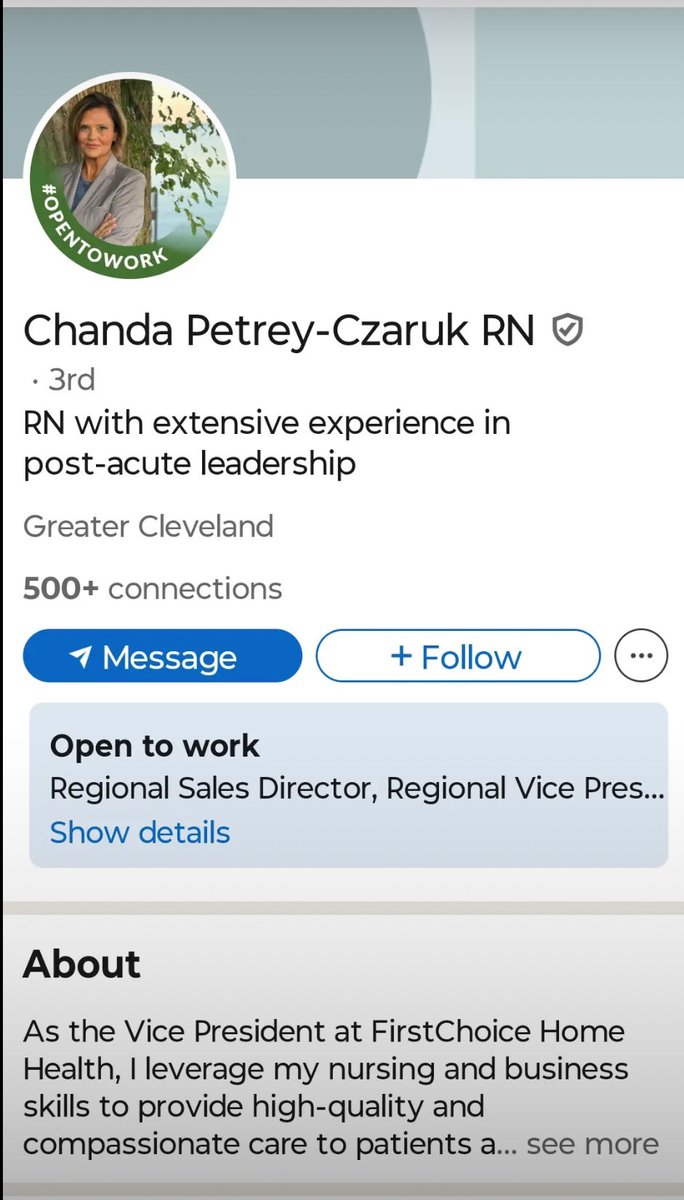 ThnKMyMmsGnCrzy's tweet photo. Meet Chanda Petrey-Czurak. She doesn’t seem to like Karoline Leavitt very much. She’s a nurse. Why is it always the medical field or teachers https://t.co/emQe45nngH