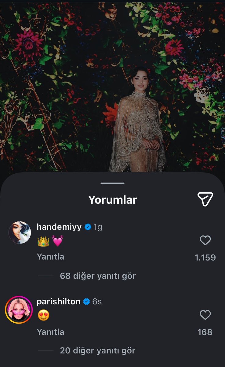ZamHaberAjans's tweet photo. Paris Hilton, Hande Erçel’in fotoğrafına yorum yaptı. https://t.co/GCpWWw7ncC