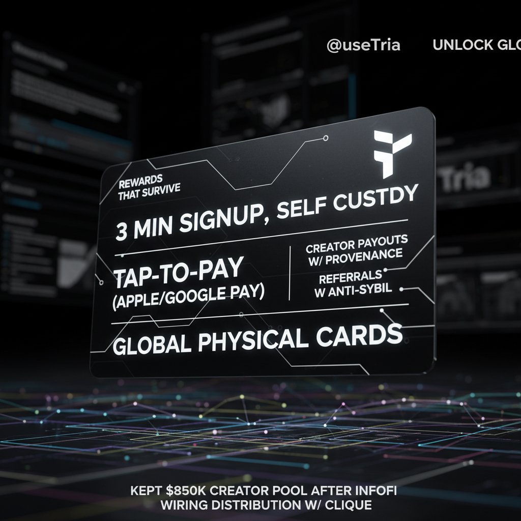 the adoption spec for crypto payments is simple: - 3 min signup, self  custody - tap-to-pay via apple/google pay - rewards that survive platform  drama - creator payouts with provenande - referrals