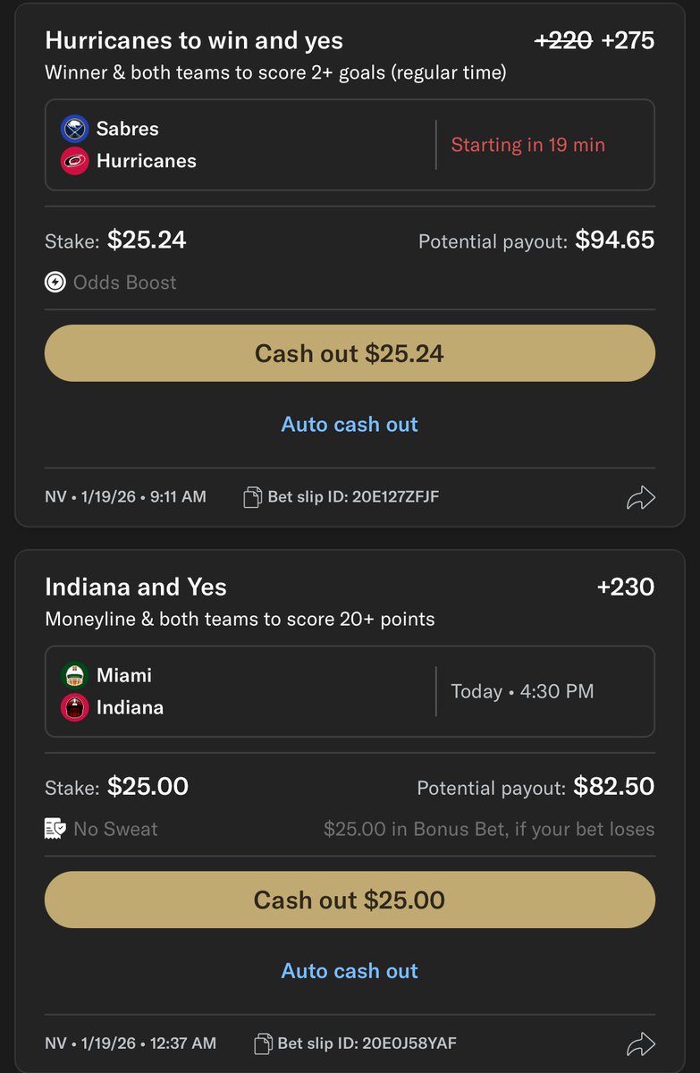 FlackoBetsDaily's tweet photo. This is my slate for today. Trying to use up all my @BetMGM free bets. Let’s go Hurricanes and Indiana. Place this one before it’s too late. #nhl #Hurricanes #CollegeFootball #parlay #GamblingX #GamblingTwitter https://t.co/RFJHYXKhXU