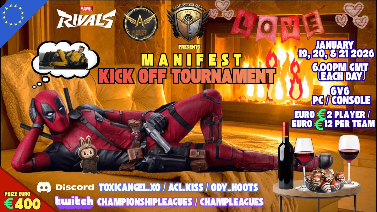 🔥 WE ARE LIVE — 🇪🇺 THE MANIFEST ✨ KICK OFF TOURNAMENT 🔥

The Manifest Kick Off Tournament is officially ON!
Teams are loading in, the heat is rising, and the grind begins NOW.

Catch all the action live on Twitch:
🔴 twitch.tv/championshiple…
🔴 twitch.tv/champleagues