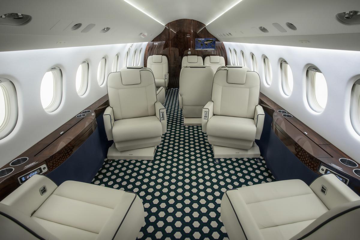 sellajet's tweet photo. 2003 Falcon 2000, Serial # 209. One of the last ones built. Fresh engine overhauls, only 5300 hrs. TT, Recent $1M interior with L-5 AVANCE WiFi, OVATION SELECT CMS, Recent paint and so much more.  Details at https://t.co/hG8r7eQjwj | 251.968.6800 | sales@falconjets.net https://t.co/FaQzECO3Ar