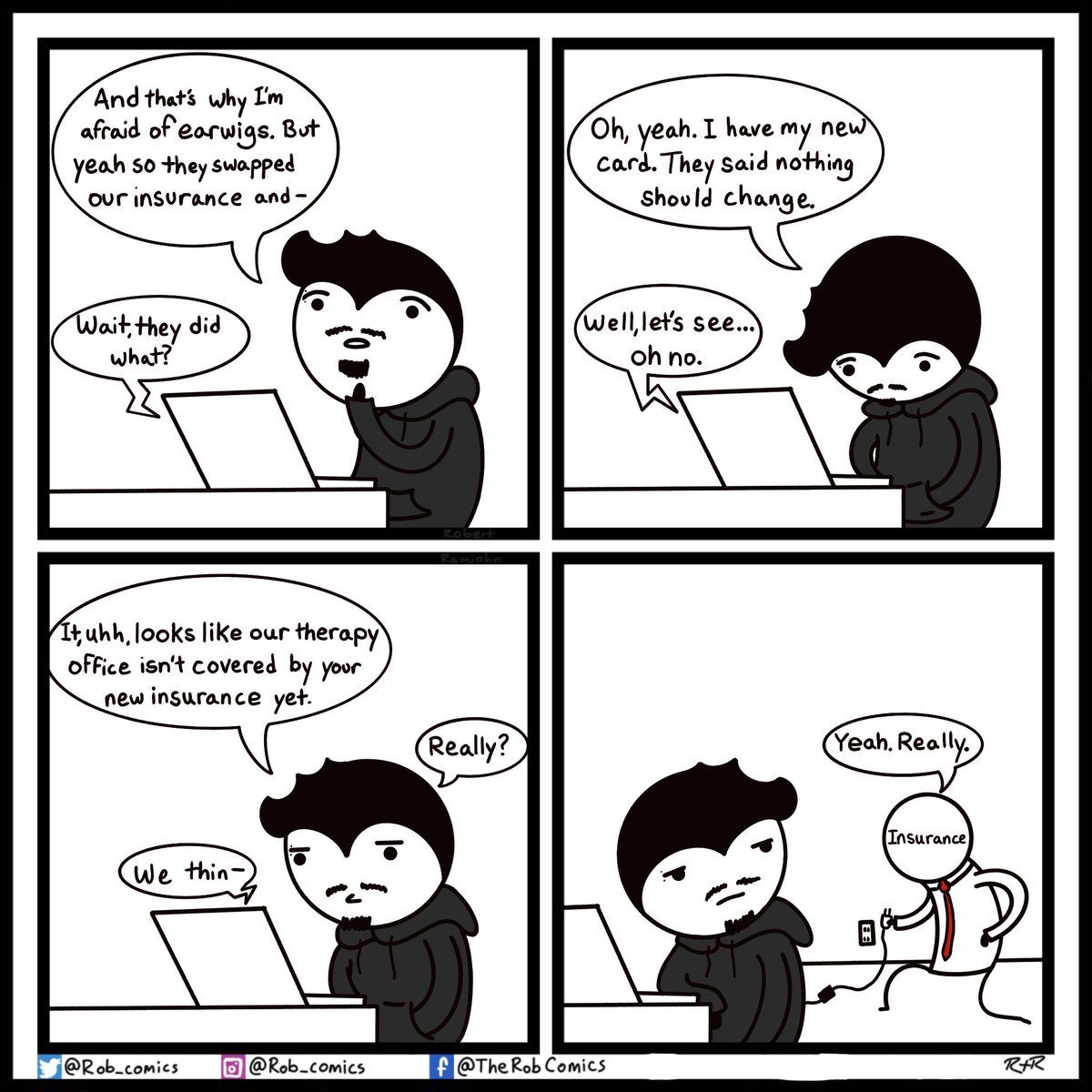 Rob_comics's tweet photo. Found out my therapist isn’t covered mid session. So that was fun. https://t.co/CSyC0jBfOO