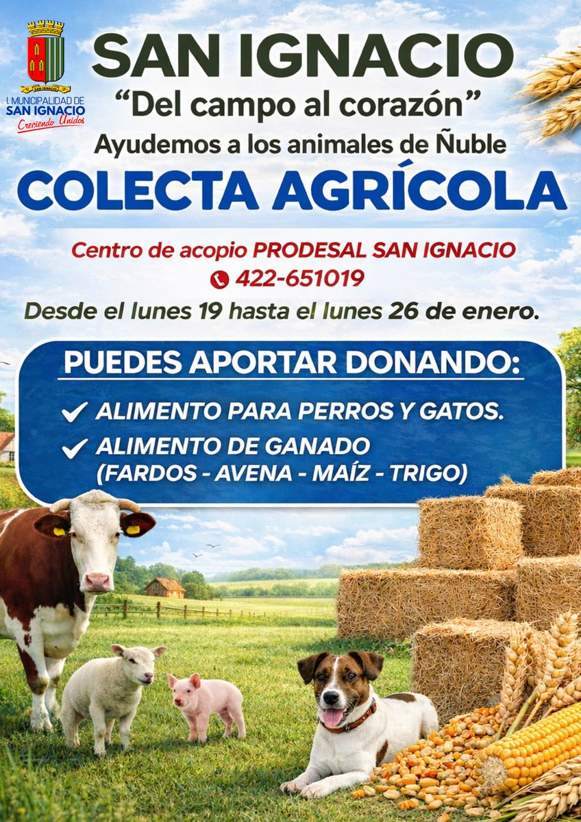 🚨#SanIgnacio Campaña solidaria "Del Campo al Corazón" 

AYUDEMOS A LOS ANIMALES DE ÑUBLE 

<a href="/Carlos_tmk/">Carlos González Baeza.</a> <a href="/carolinapinoc/">Caro 🌲 C.</a> <a href="/PerrosPlazaHuem/">Perras Tuiteras🐾 Barrio Franklin 🇨🇱🐶🐱</a> <a href="/reddeemergencia/">Red de Emergencia ONG</a> <a href="/RNE_Alpha_8/">Carlos Coray</a>