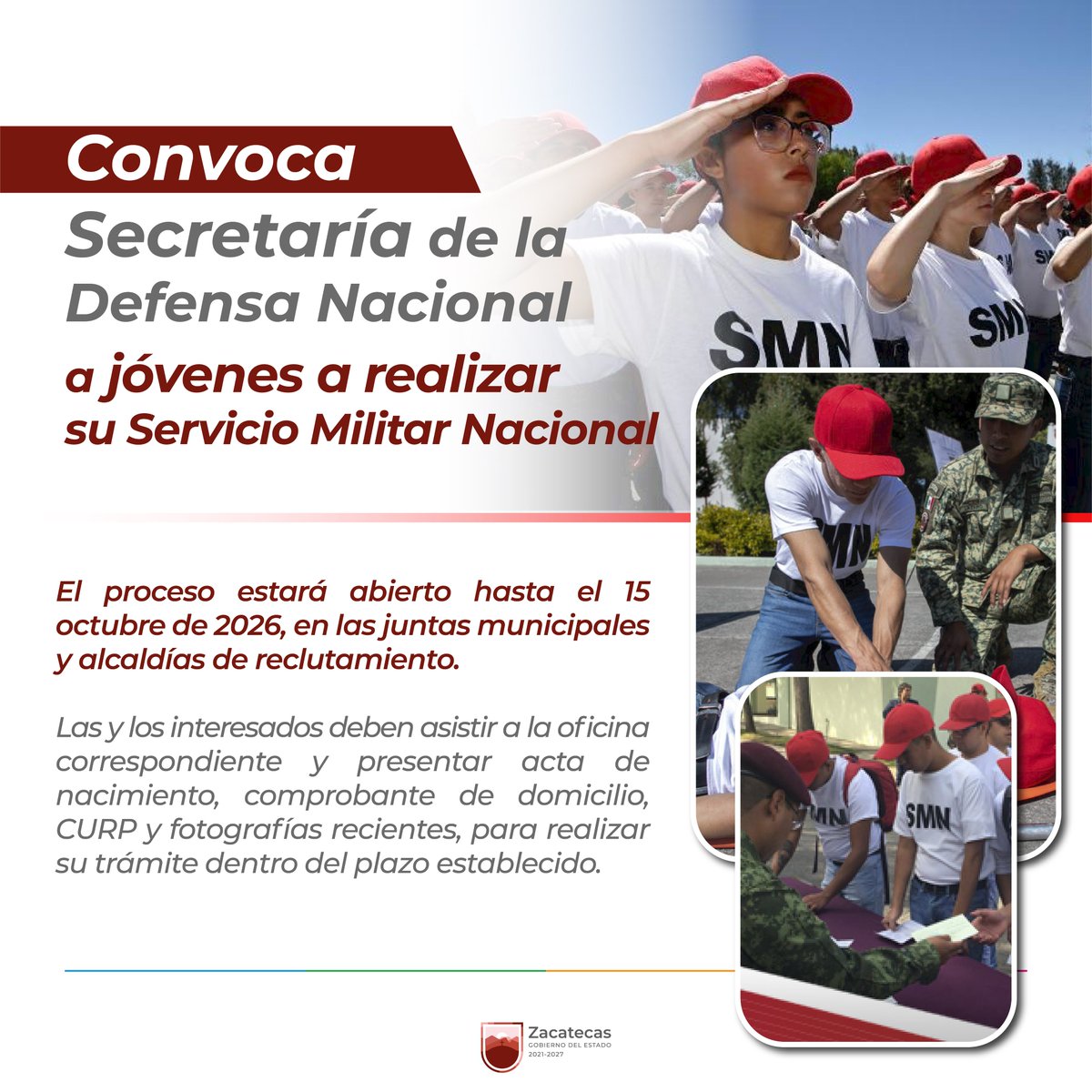 🇲🇽I La Secretaría de la Defensa Nacional invita a las y los jóvenes mexicanos de la clase 2007 y remisos a registrarse para realizar su Servicio Militar Nacional.

Conoce más en 👉 t.ly/TZCaC

#AñodelProgreso