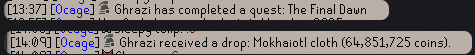 Cloth 30 min after completing the quest.. >.<

#osrs #runescape