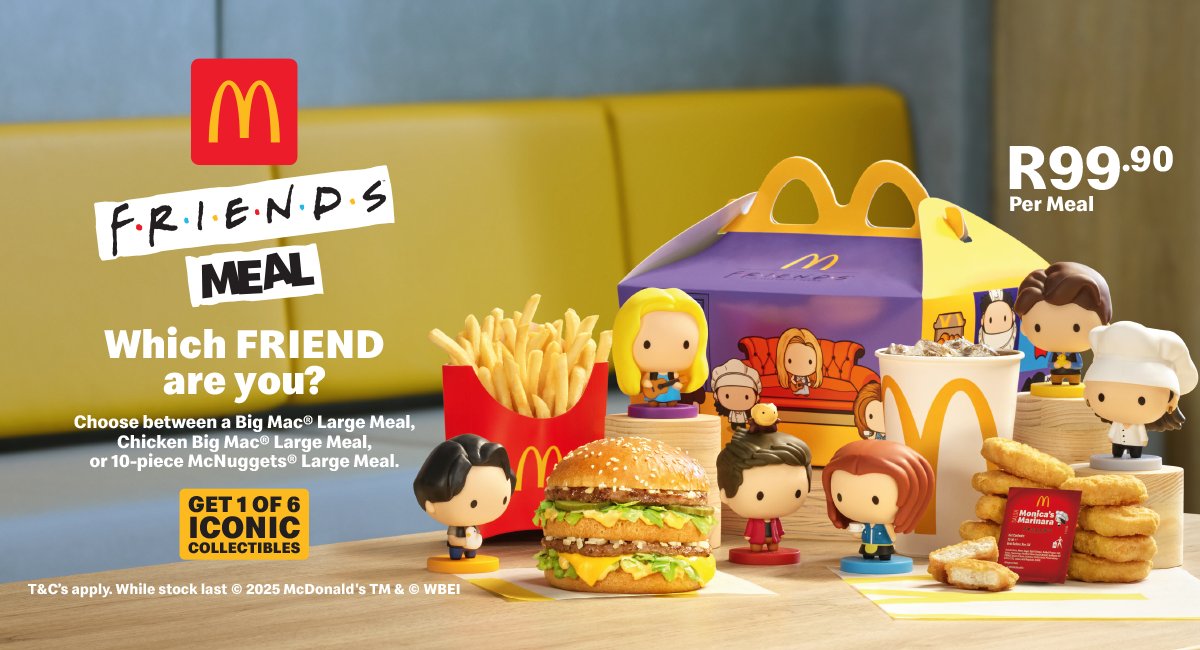 KFMza's tweet photo. Are you the ultimate F.R.I.E.N.D.S superfan? Prove it on #TheFlashDrive and you could win BIG with @McDonalds_SA!

With R5K in prizes and a bestie cruise of a lifetime up for grabs, you don’t want to miss the McDonalds True Friends showdown.

Enter here: https://t.co/J626xXkJ38 https://t.co/ACEnHKZADP